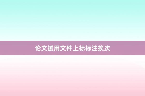 论文援用文件上标标注挨次