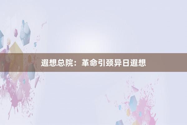 遐想总院：革命引颈异日遐想
